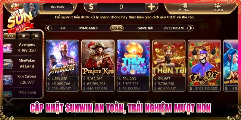 Cập nhật Sunwin an toàn, trải nghiệm mượt hơn